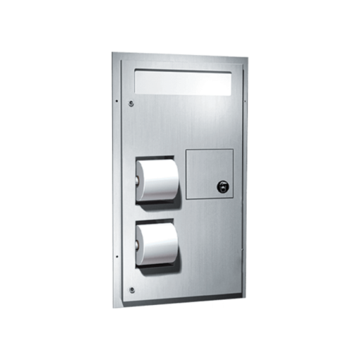 Toilet Seat Cover & Toilet Tissue Dispenser with Sanitary Napkin Disposal - Dual Access - Partition Mounted