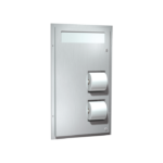Toilet Seat Cover & Toilet Tissue Dispenser - Dual Access - Partition Mounted