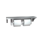Shelf w/ Double Toilet Tissue Holder Stainless Steel - Surface Mounted