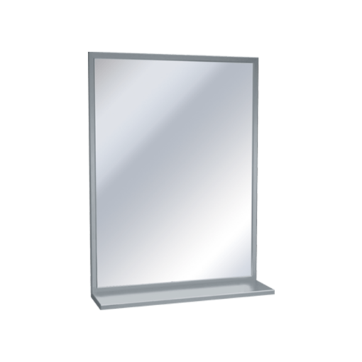 Mirror - Stainless Steel, Inter-Lok Angle Frame w/ Shelf