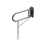 Exposed Flange (1-1/4" O.D) Smooth - Swing Up Grab Bar with Support Leg