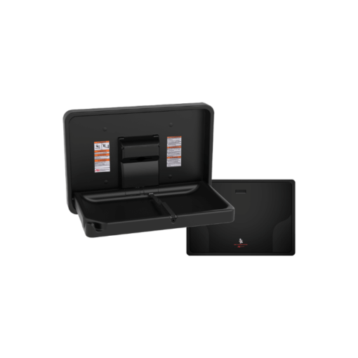 Matte Black Baby Changing Station - Horizontal - Plastic - Surface Mounted